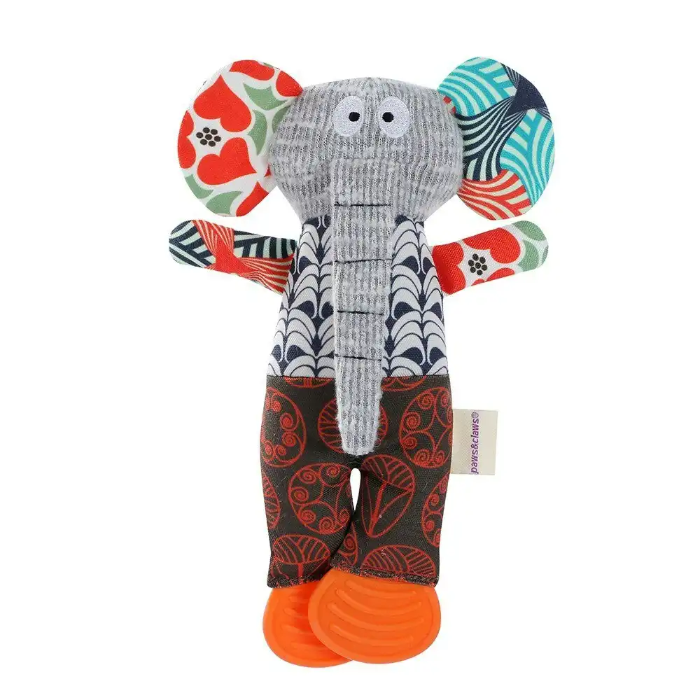 2x Paws & Claws 28x17cm Soft Patchy Pals Sensory Elephant Plush Doll Dog/Pet Toy