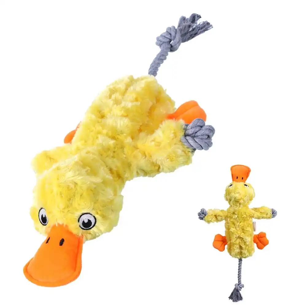 Paws & Claws Pet Dog 43cm Animal Kingdom Plush Rope Interactive Duck Toy Yellow