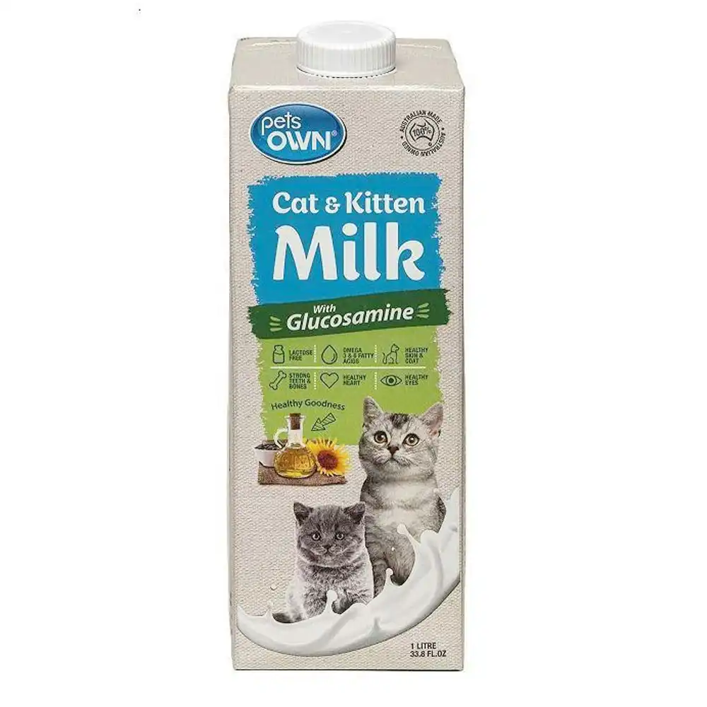 2x Pets Own Cat & Kitten Lactose Free Milk w/ Glucosamine Drinks Feeding/Food 1L