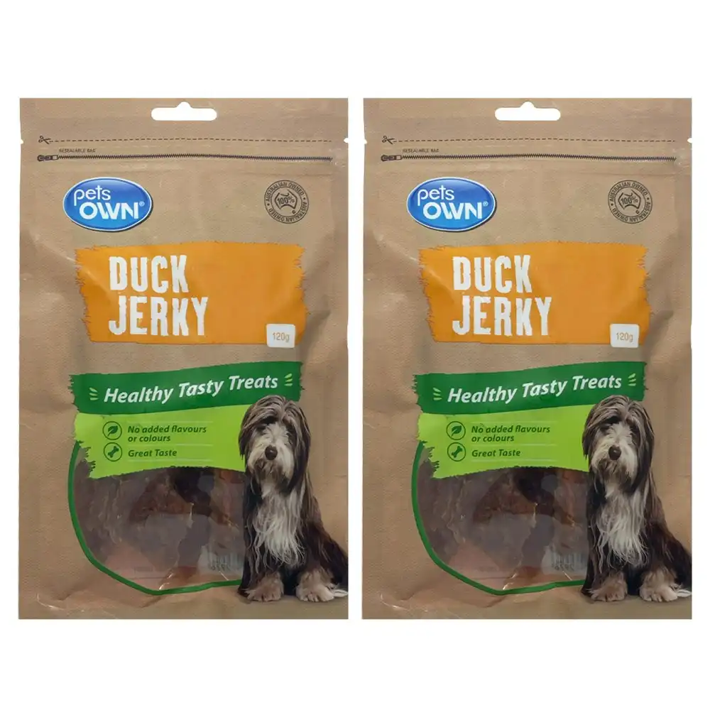 2x Pets Own Duck Jerky Healthy Chews Tasty Dog/Pet Treat/Food/Rewards/Snack 120g