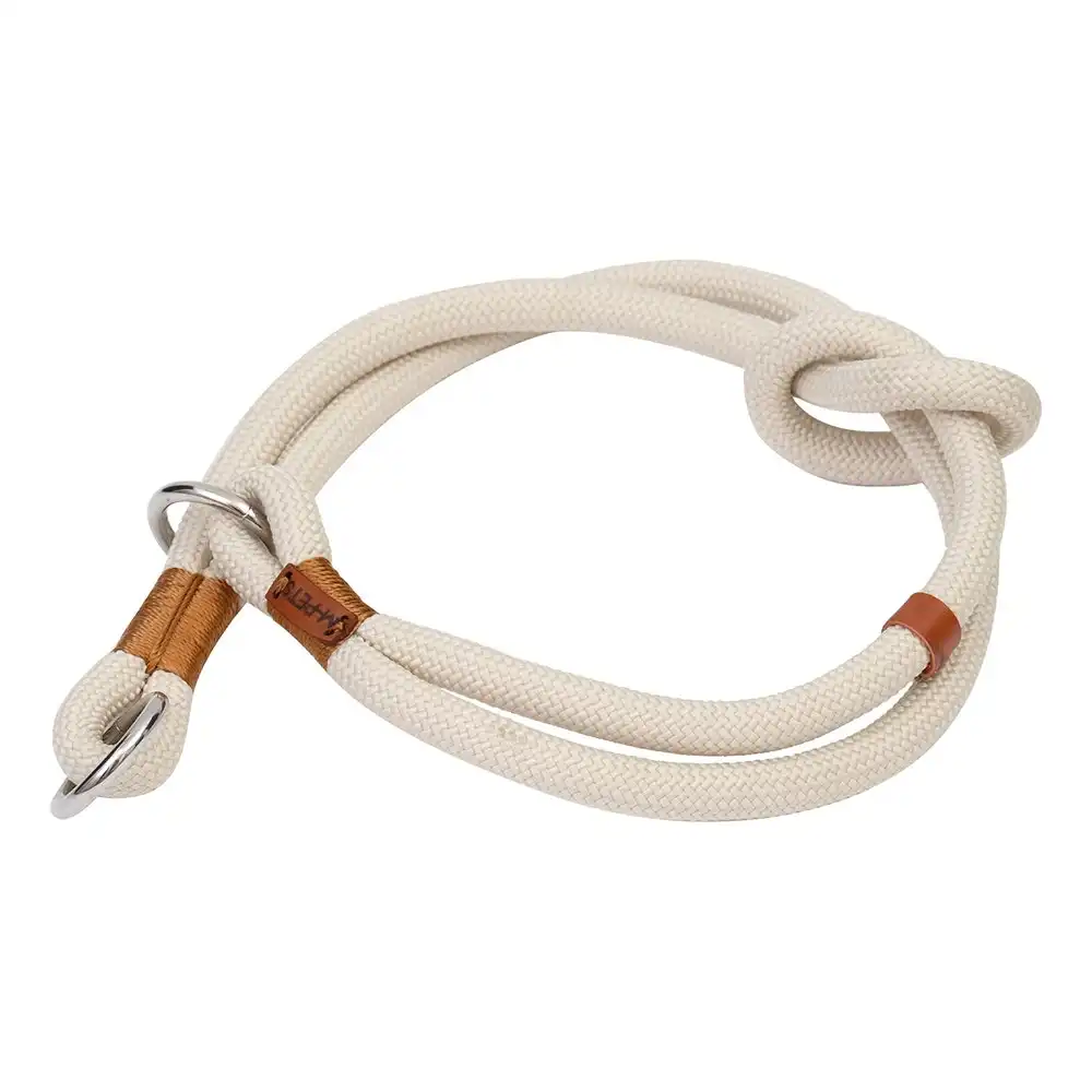 M-Pets 45cm Medium Eco-Friendly Adjustable Pet/Dog Collar Neck Secure Strap WHT