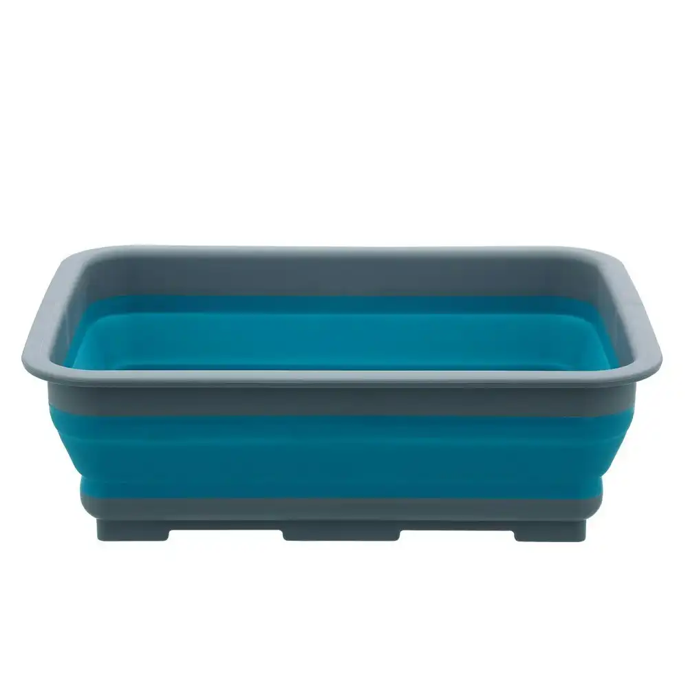 Boxsweden Foldaway 37.5cm Rectangle Foldable Basin Collapsible Container Blue