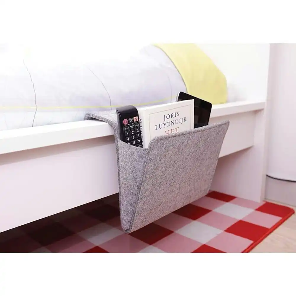 Kikkerland Hanging Sofa/Bedside Pocket Felt Storage Home Organiser/Holder Grey