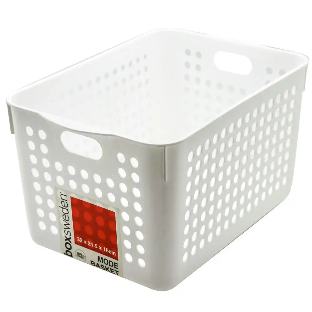 3x Boxsweden Mode Basket 32cm Home Cleaning Storage Room Organiser Container WH