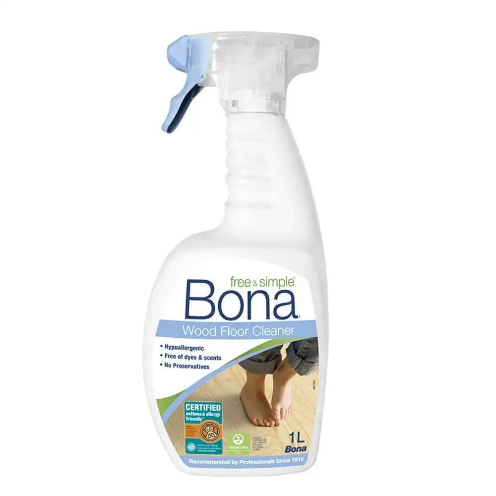 Bona 1L Hypoallergenic Wood/Timber Floor Cleaner Spray Maintenance/Cleaning