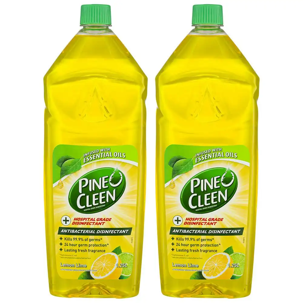 2x Pine O Cleen Hospital Grade Antibacterial Disinfectant Cleaning Lem/Lim 1.25L