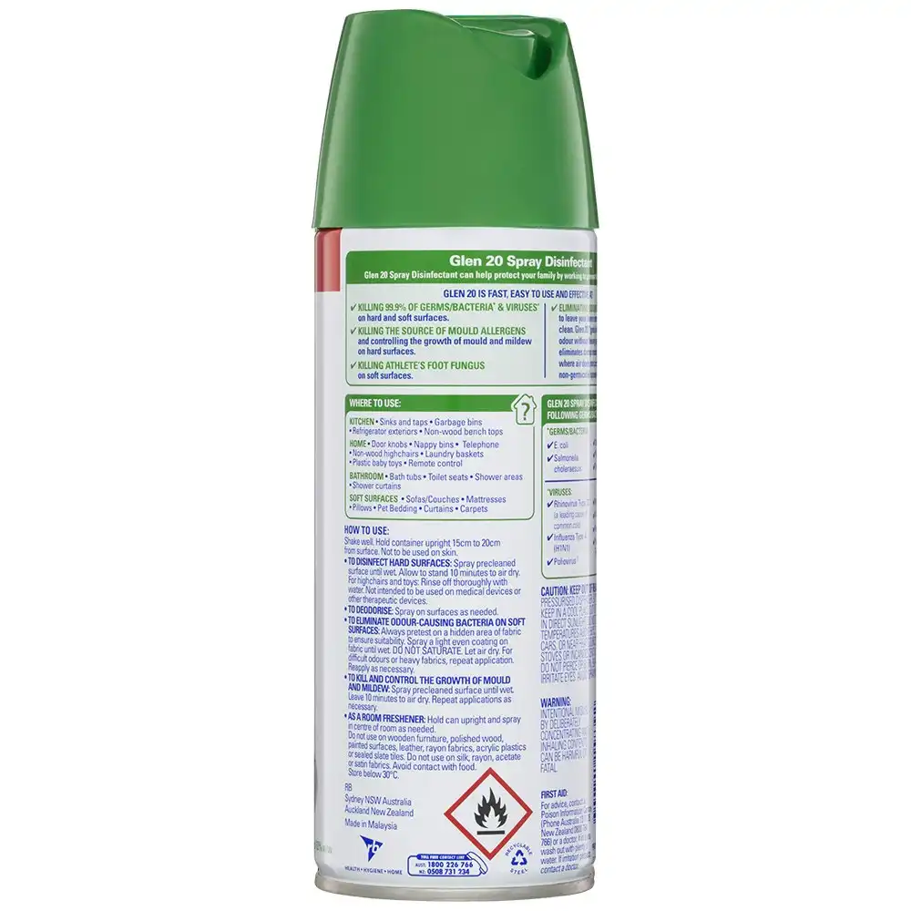 Glen 20 Disinfectant Spray 300g Kills 99.9% of Virus/Germs Lavender