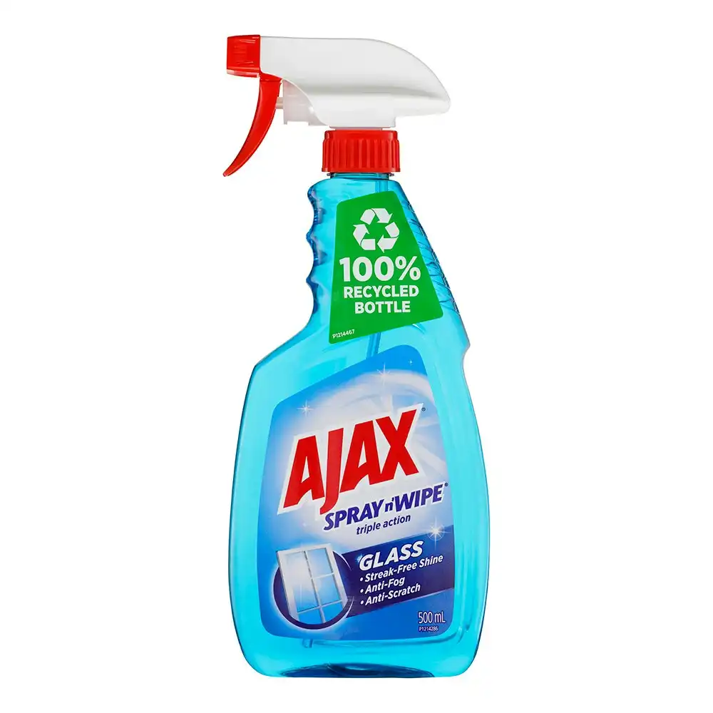 Ajax Spray n Wipe 500ml Streak Free Glass Shine Cleaner for Window/Door/Mirror