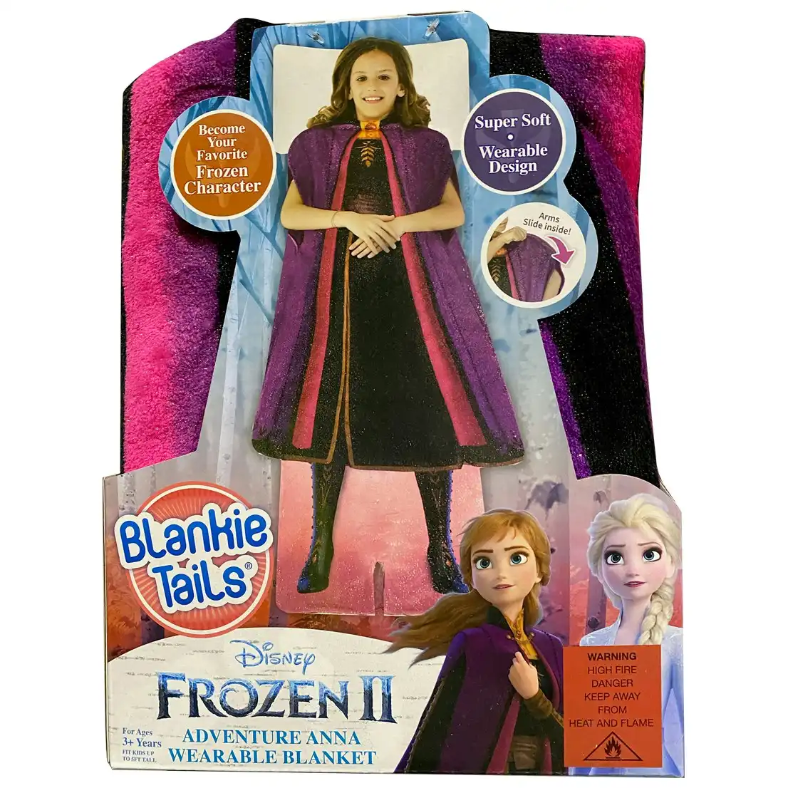 Disney Frozen 2 Anna's Adventure Outfit Blankie Tails Fleece Kids Blanket 3y+