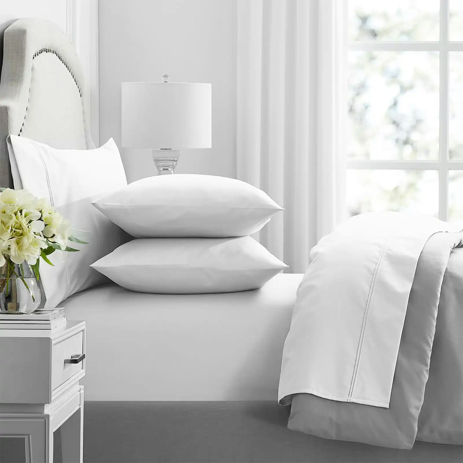Renee Taylor Mega Queen Bed Sheet Premium 1000TC  Egyptian Cotton Bedding White