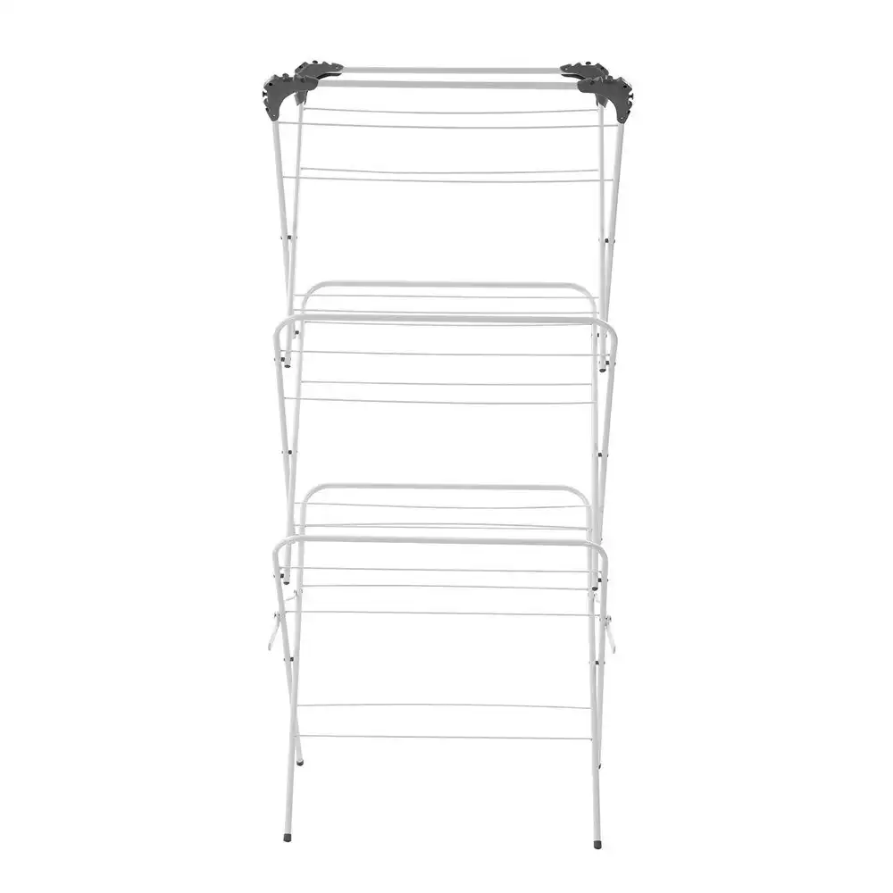 Boxsweden 64x138cm Foldable Clothes Airer Dryer Hanging Rack Rail Stand White