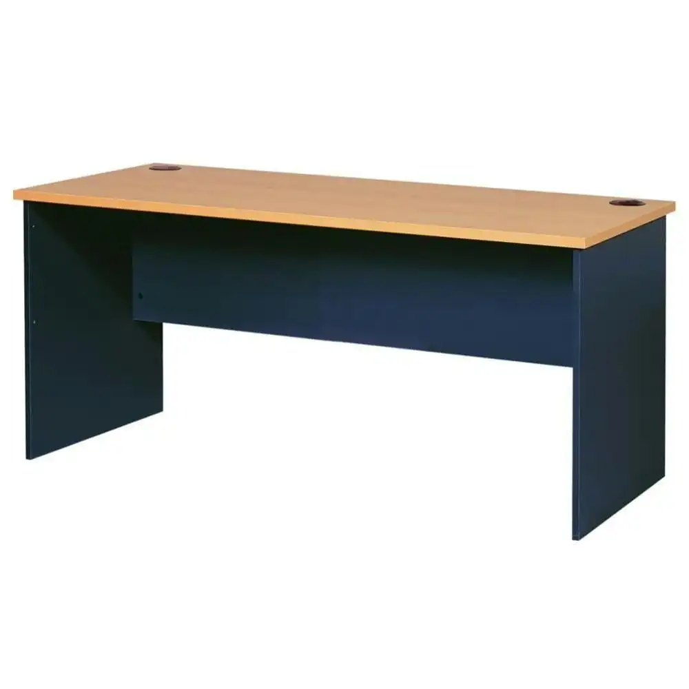 Mantone Straight Office Work Desk - 150cm - Select Beech/Ironstone