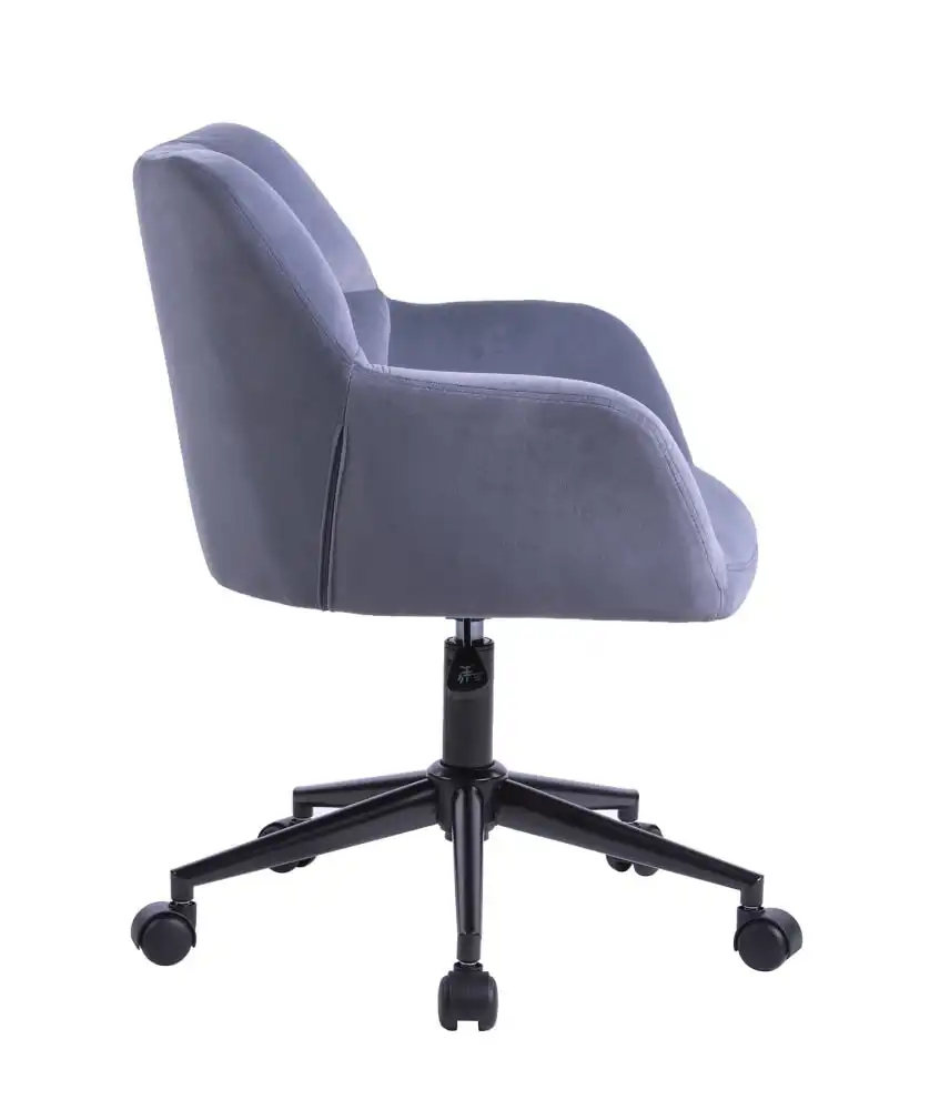 Kudos Premium Velvet Fabric Executive Office Work Task Desk Computer Chair - Grey