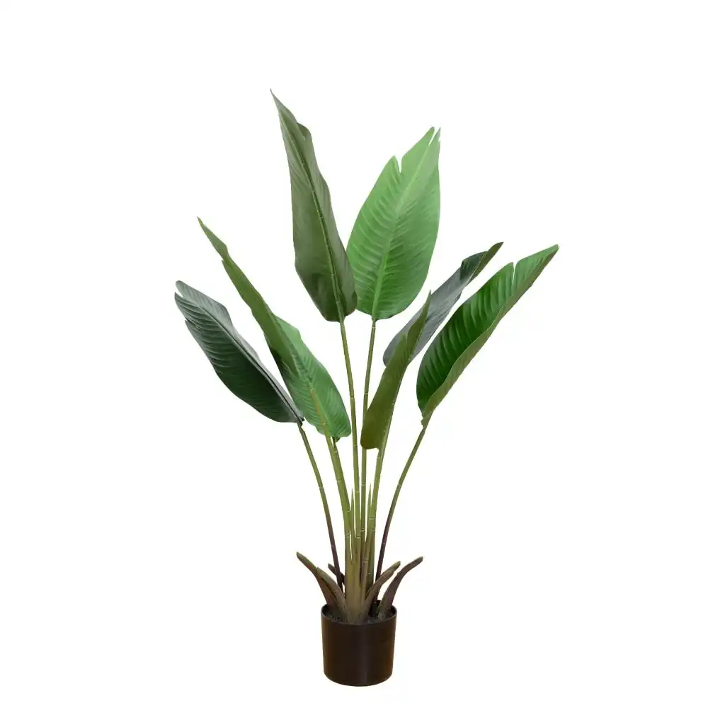 Glamorous Fusion Banana Palm Artificial Fake Plant Decorative 112cm In Pot - Green