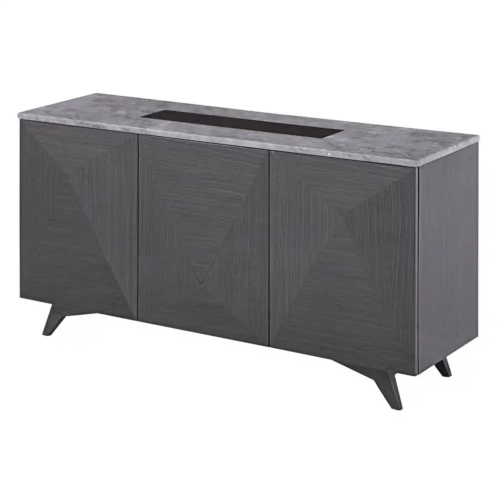 Filippa Marble Luxurious Buffet Unit Sideboard Storage Cabinet - Grey & Brown