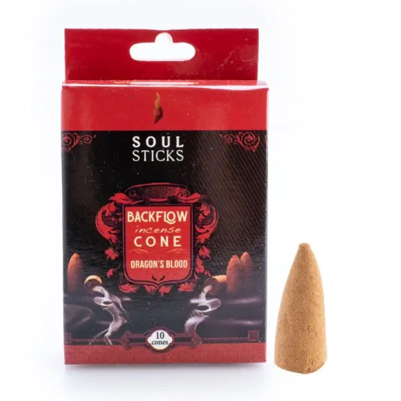Soul Sticks Dragon's Blood Backflow Incense Cone - Set of 11