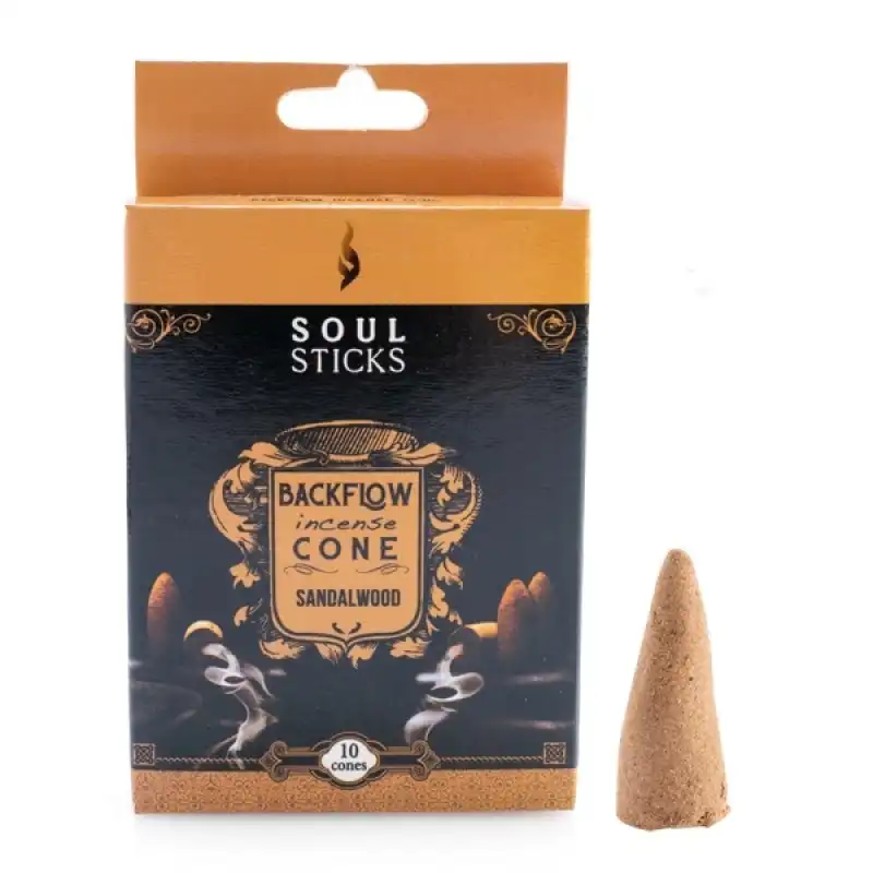 Soul Sticks Sandalwood Backflow Incense Cone - Set of 11