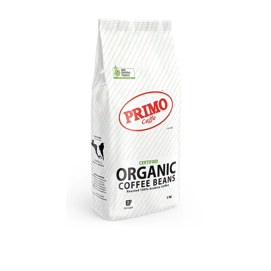 Primo Caffe Certified Organic 1kg Coffee Beans Medium Roast Intsy 3 Hot Drink