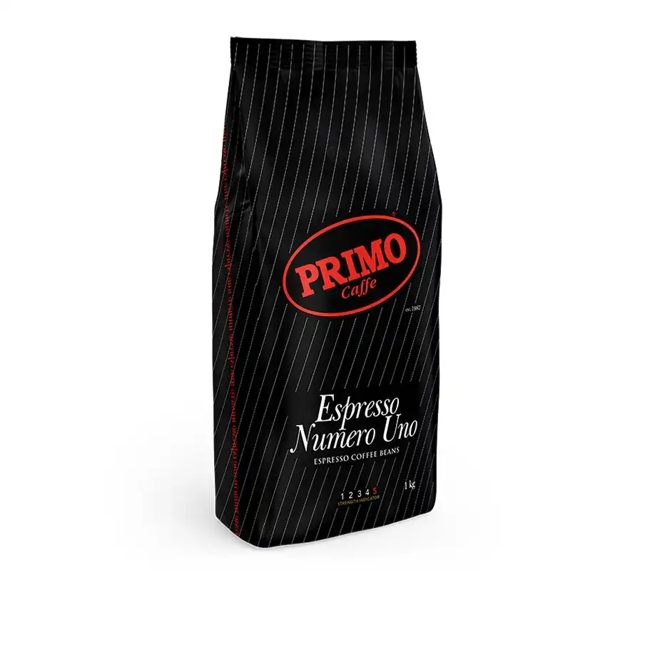 2x Primo Caffe Espresso Numero Uno 1kg Coffee Beans Dark Roast Intst 5 Hot Drink