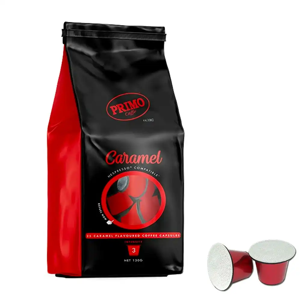 2x 25pc Primo Cafe Caramel Flavoured Home Nespresso Coffee Machine Capsules/Pods