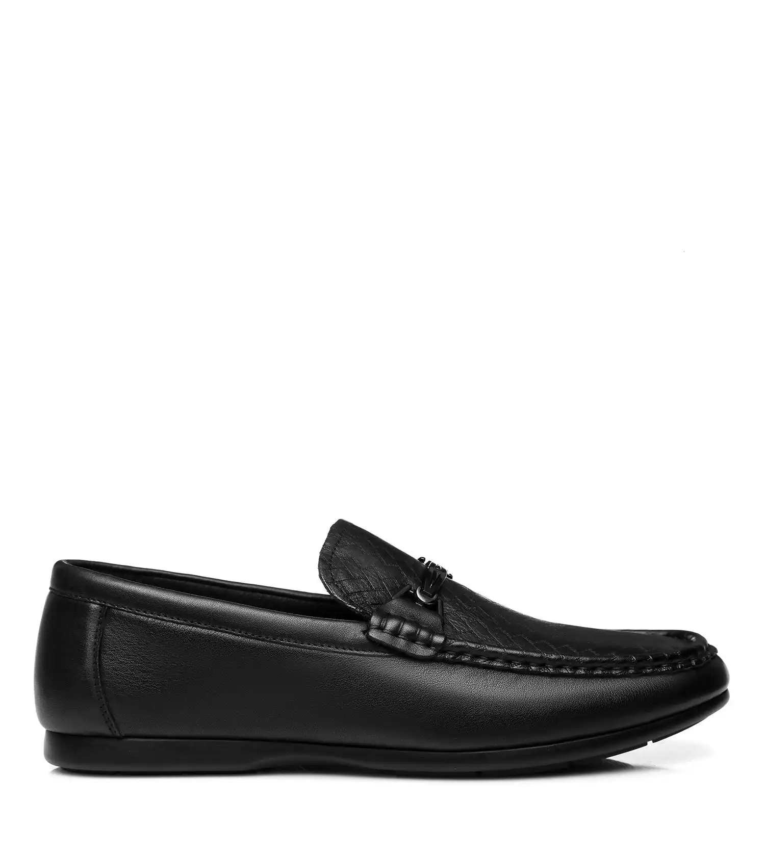 Tarramarra® Nixon Men Leather Casual Flat Moccasin Black