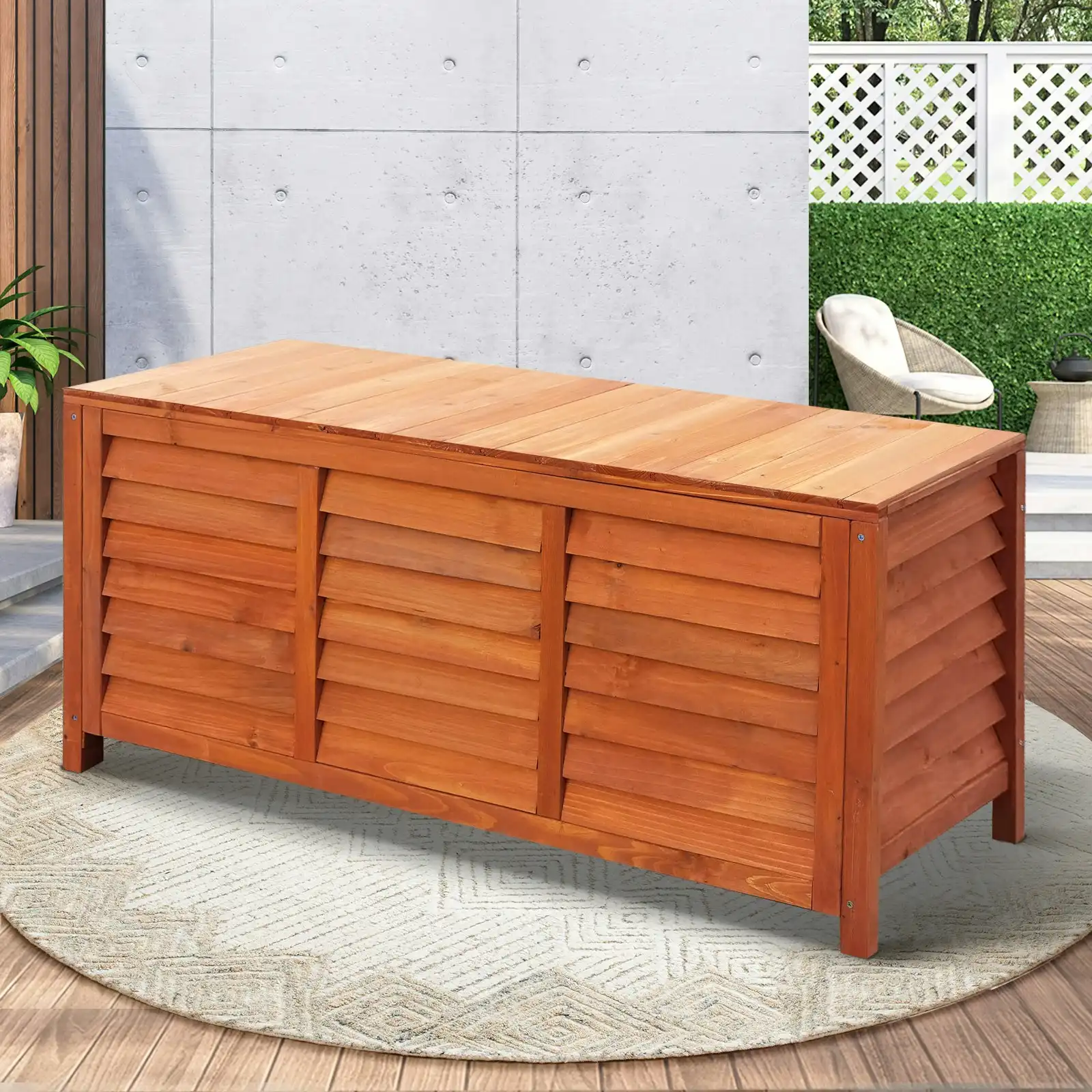 Livsip Outdoor Storage Box Garden Bench Wooden Chest Toy Tool Chair Furniture