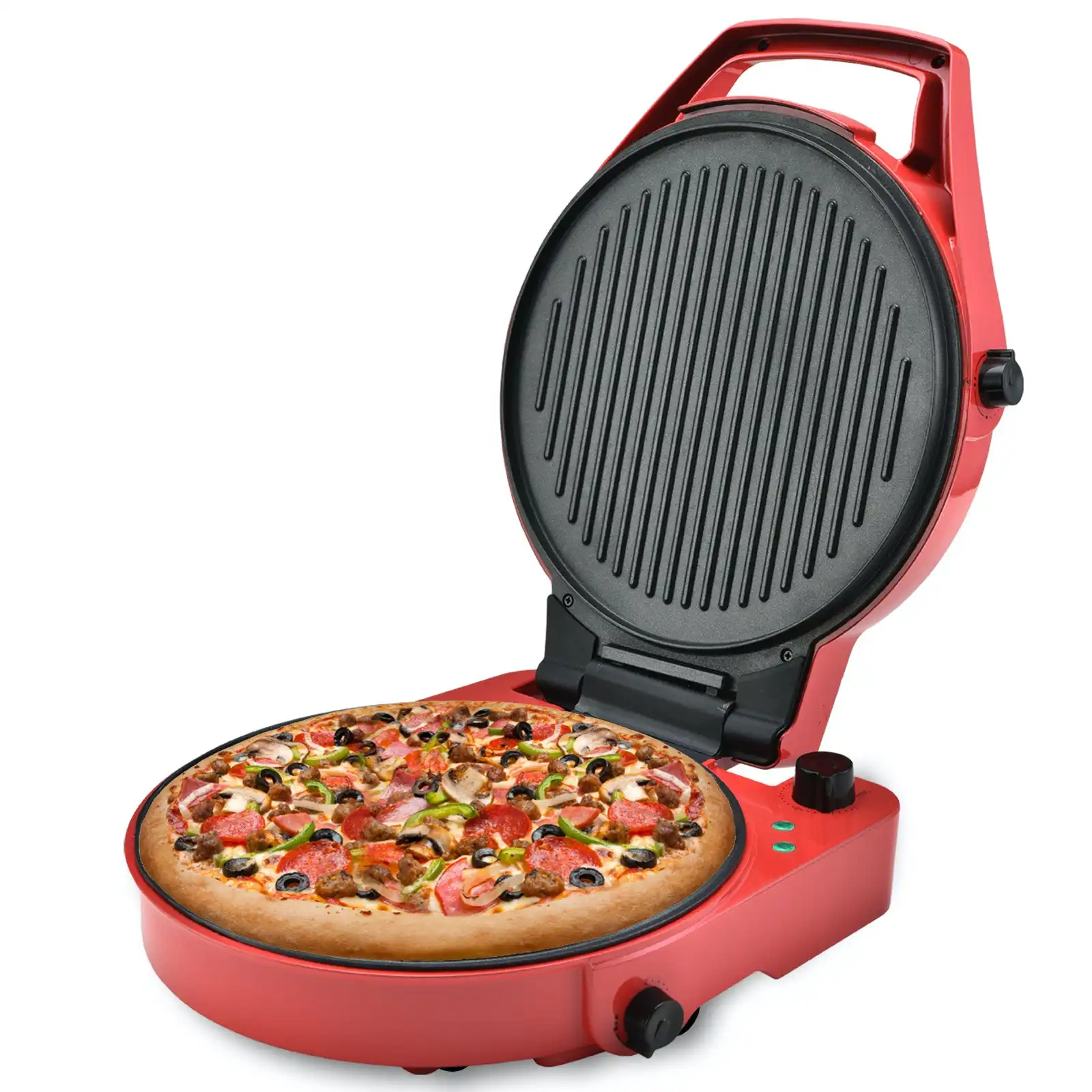 TODO 1800W Electric Pizza Maker Pizza Oven Dual Temperature Control Flat Grill - Red
