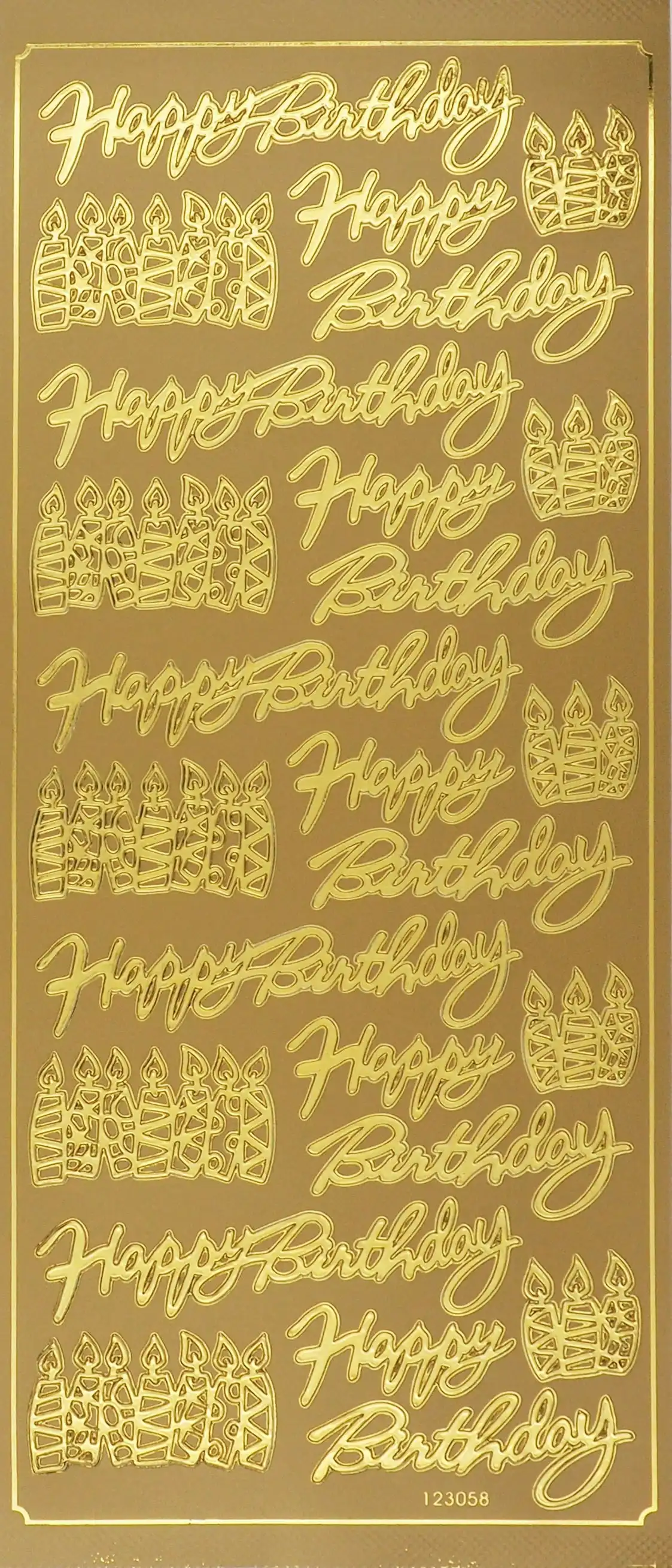 Arbee Foil Stickers Happy Birthday, Gold