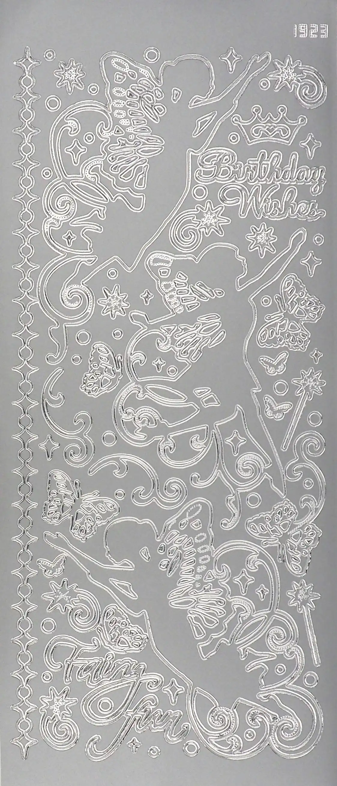 Arbee Foil Stickers Fairies/Butterflies, Silver