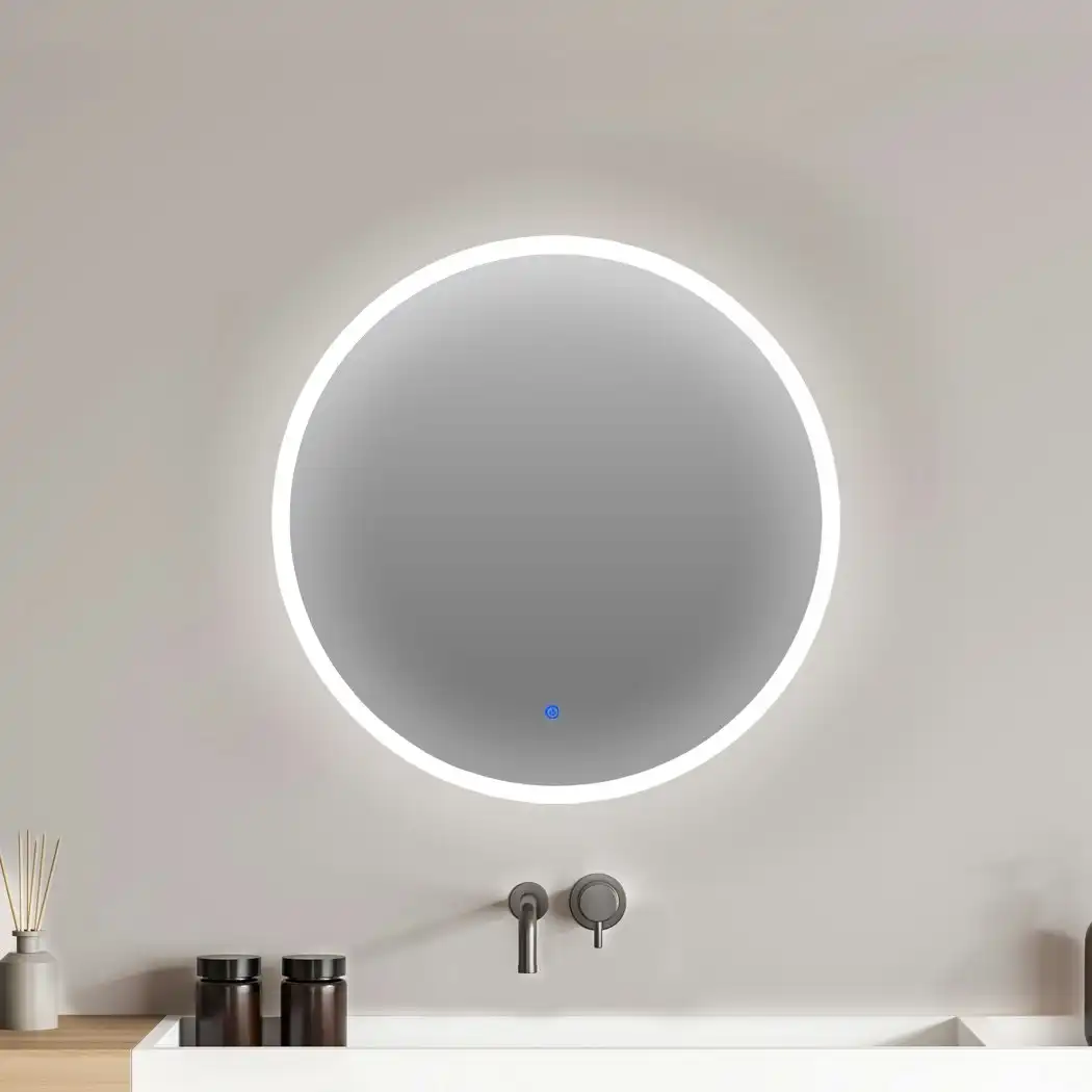 Emitto LED Wall Mirror Round Anti-fog Bathroom Mirrors Makeup Light Decor 60cm