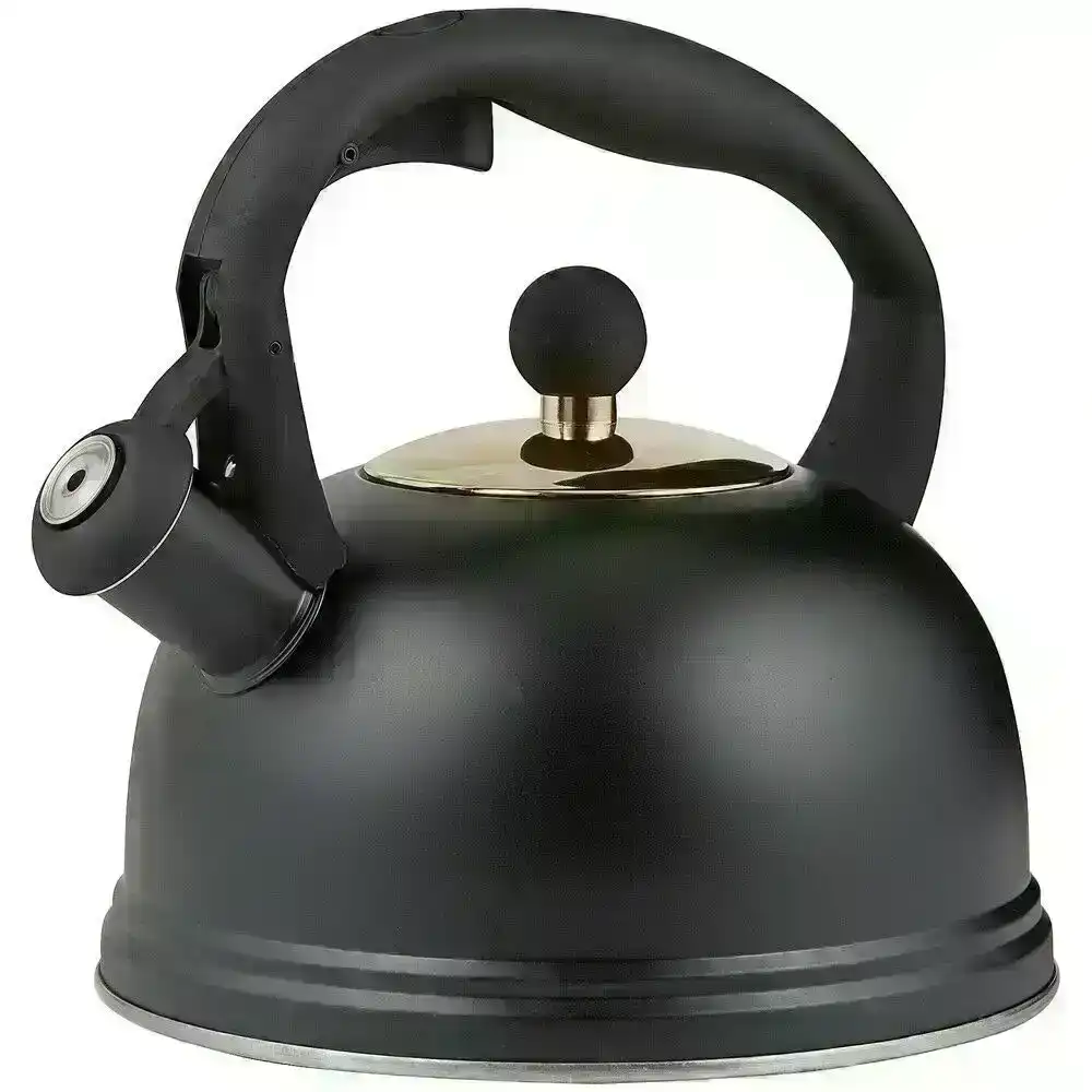 Typhoon Living Stove Otto Whistling Kettle 1.8l Suits All Cook Tops   Black
