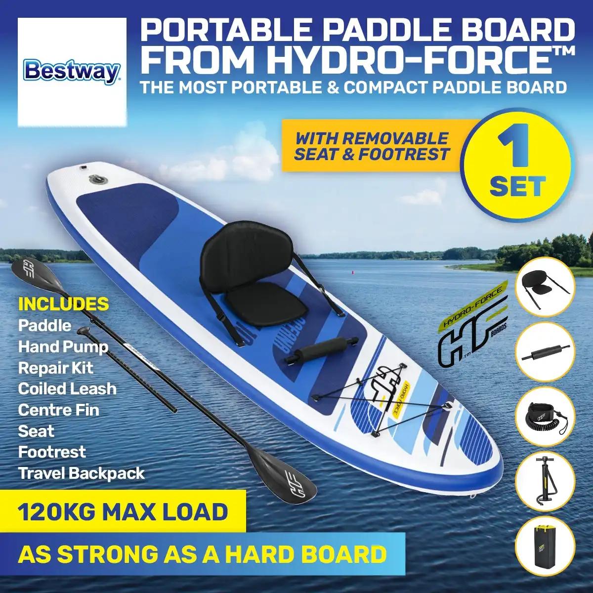 Bestway® 3m Paddle Board Inflatable Removable Seat Innovative Technology
