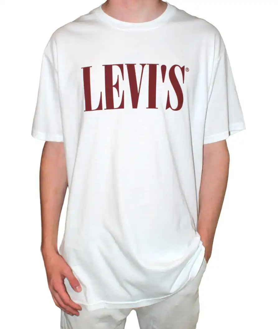Levi's Men's Serif Tee - White w/ Red