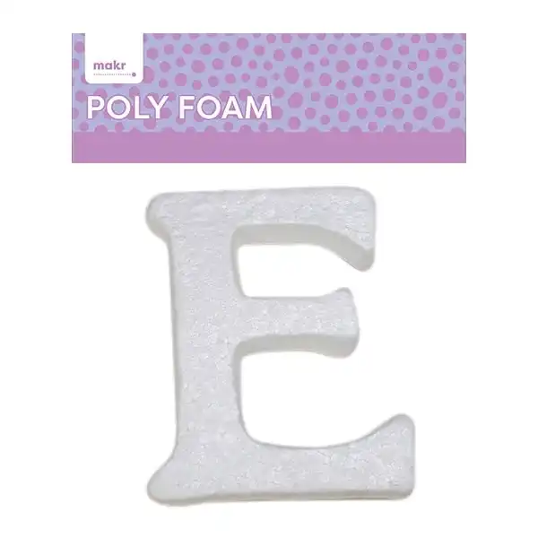 Makr Polyfoam, Uppercase E- 15cm White
