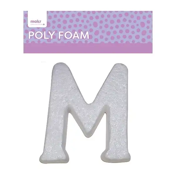 Makr Polyfoam, Uppercase M- 15cm White