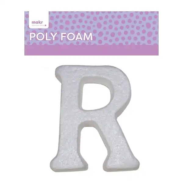Makr Polyfoam, Uppercase R- 15cm White