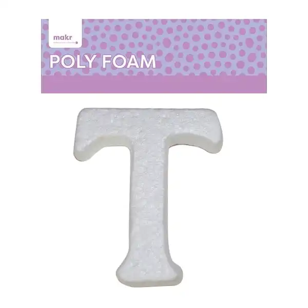 Makr Polyfoam, Uppercase T- 15cm White