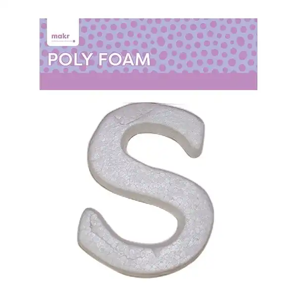 Makr Polyfoam, Uppercase S- 15cm White