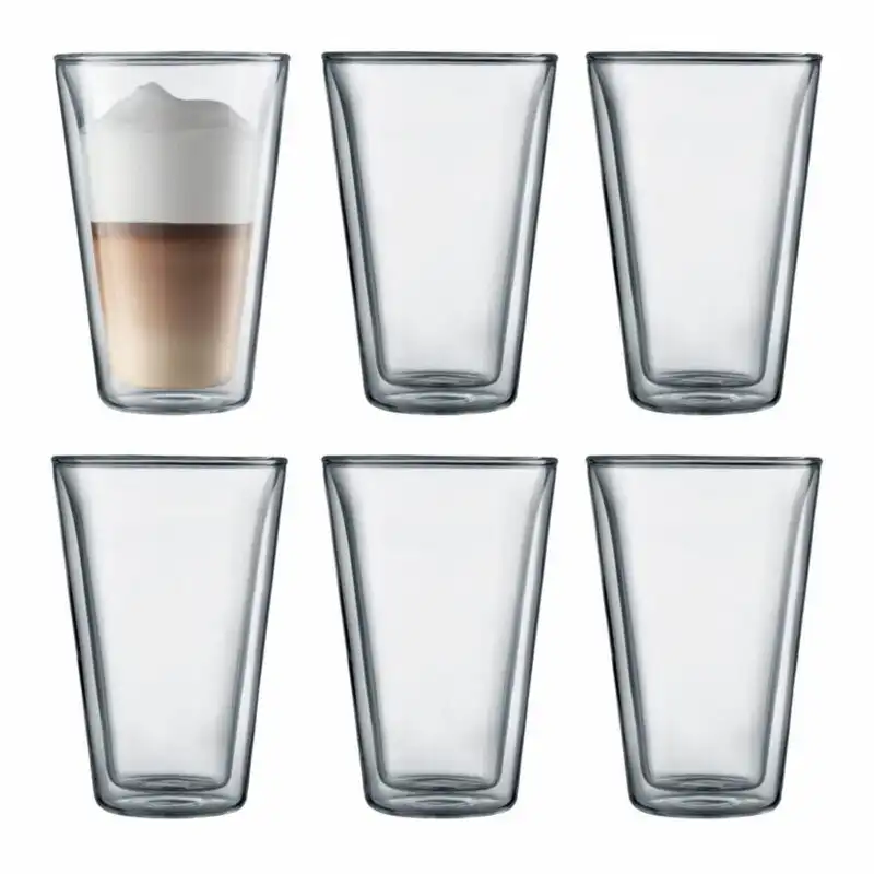 Bodum 10110-10-12 Canteen Double Wall, Large, 0.4L - 6pc Glass Set Clear