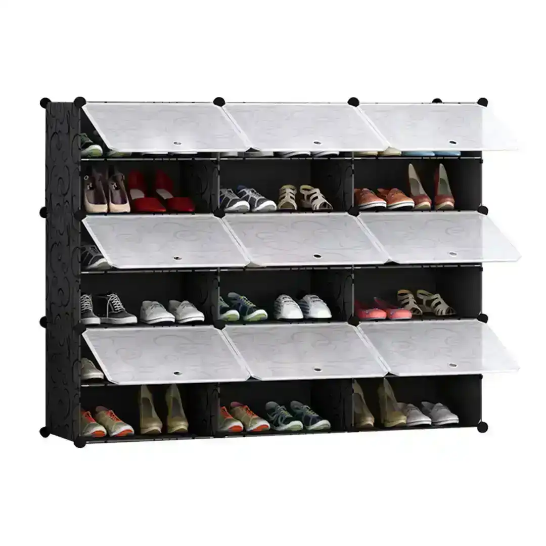 Soga 6 Tier 3 Column Shoe Rack Organizer Sneaker Footwear Storage Stackable Stand Cabinet Portable Wardrobe with Cove