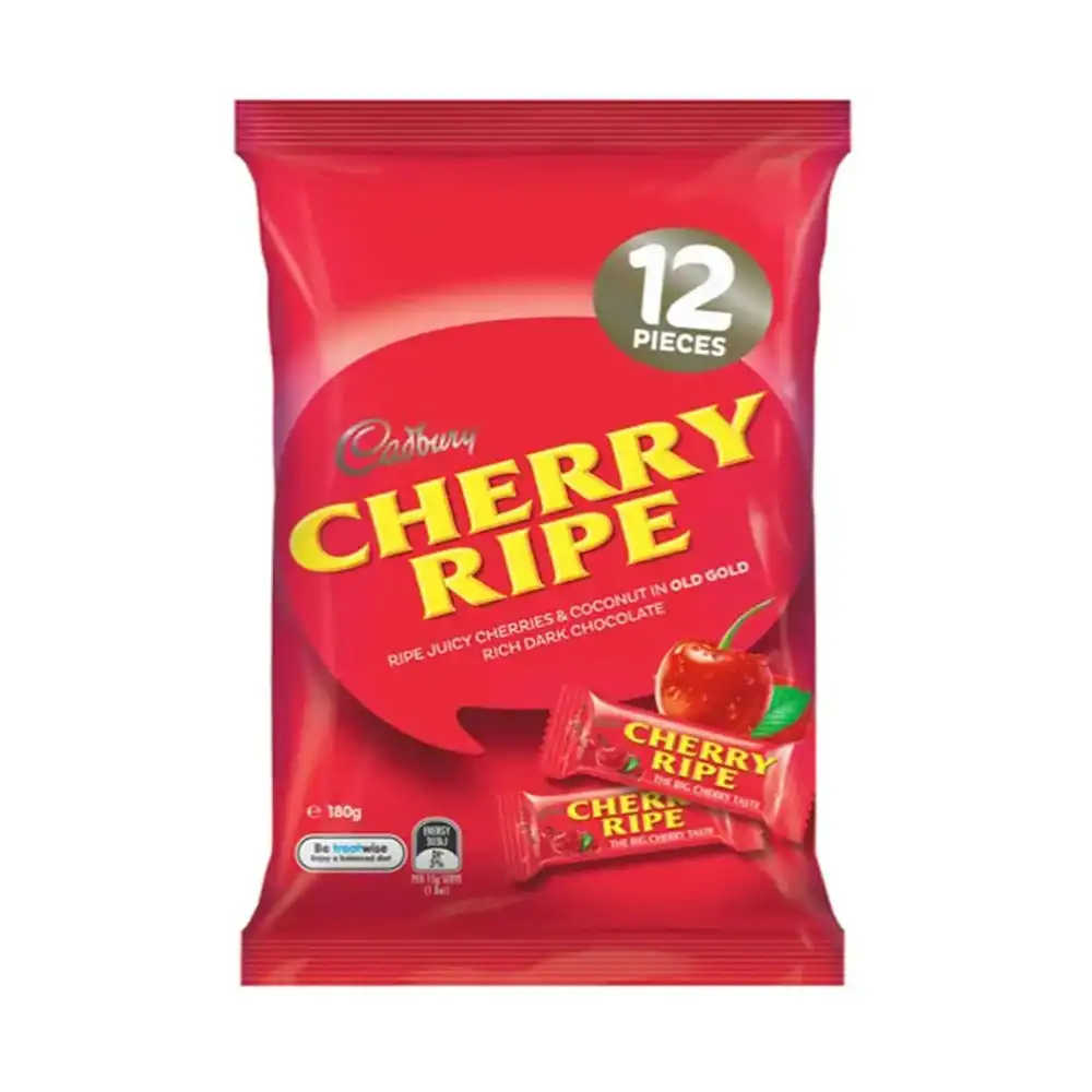 36pc Cadbury 180g Chocolate Cherry Ripe Sharepack Dark Choco Sweet Snacks Treats