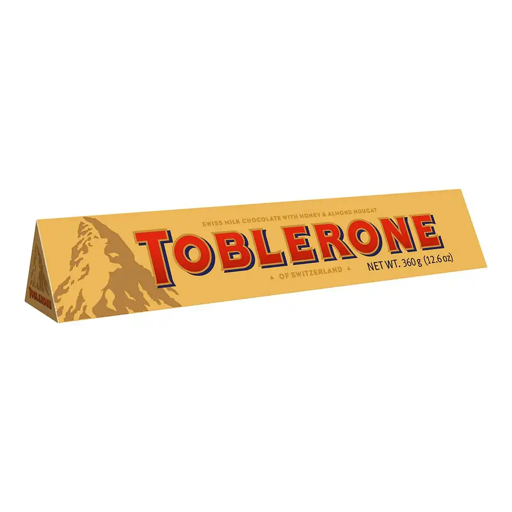 2x Toblerone 360g Swiss Milk Chocolate w/Honey & Almond Nougat Sweet Choco Snack