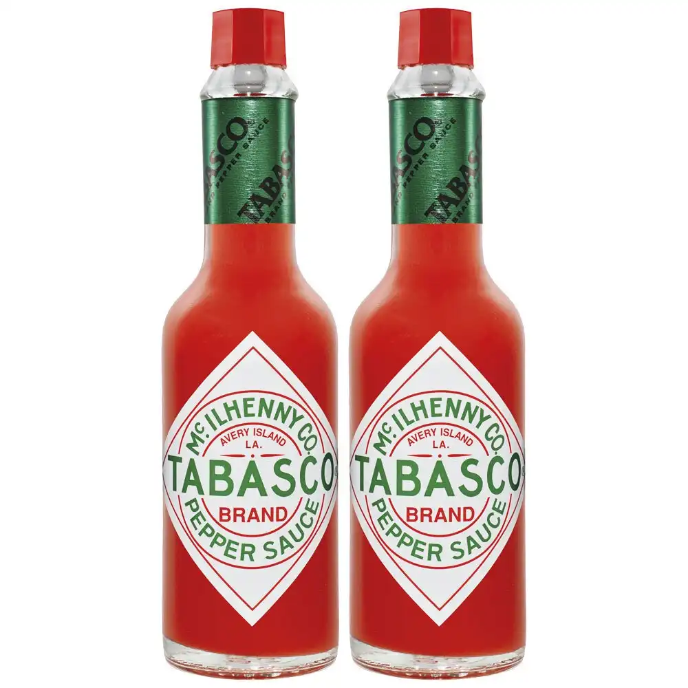 2x Tabasco 60ml Red Pepper Hot/Chilli/Spicy Sauce Kitchen/Pantry Food Condiment