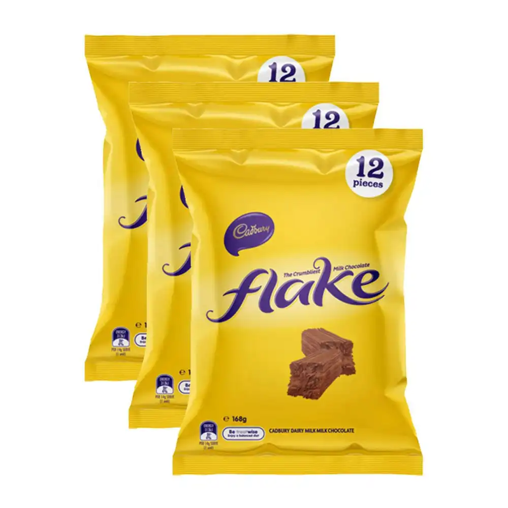 36pc Cadbury 168g Dairy Milk Chocolate Flake Sharepack Choco Sweet Snack Treats