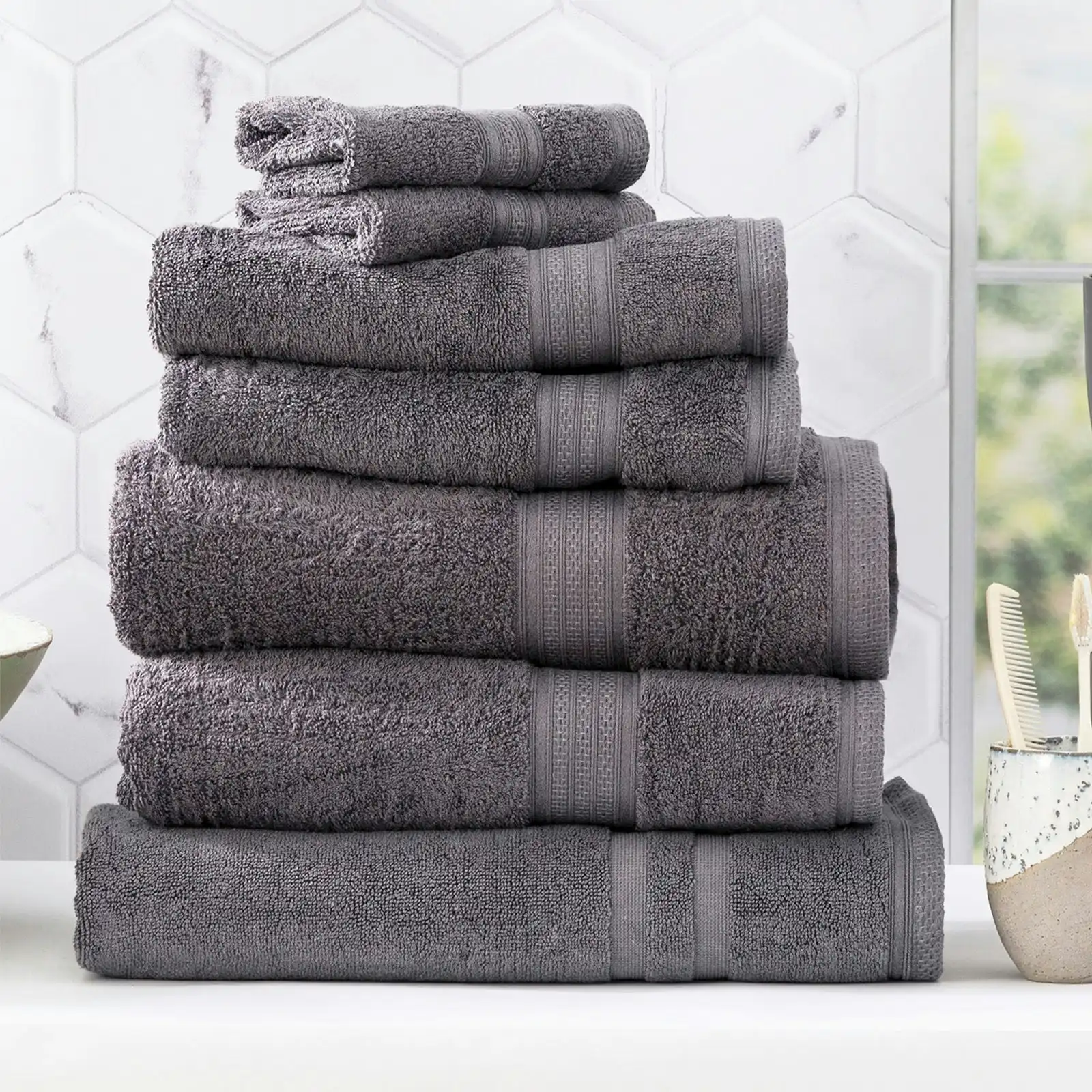 Stella Bamboo Towels Set Charcoal