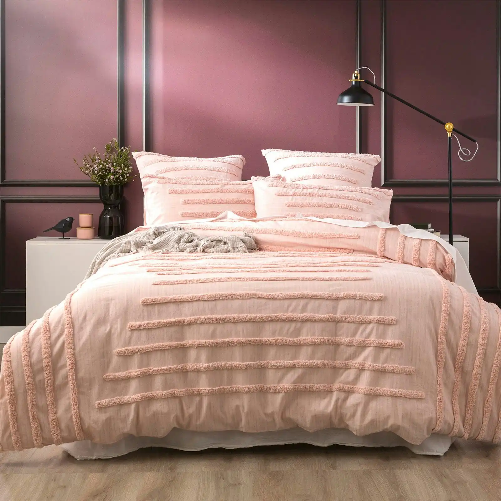 Classic Tufted Quilt Cover Set Blush