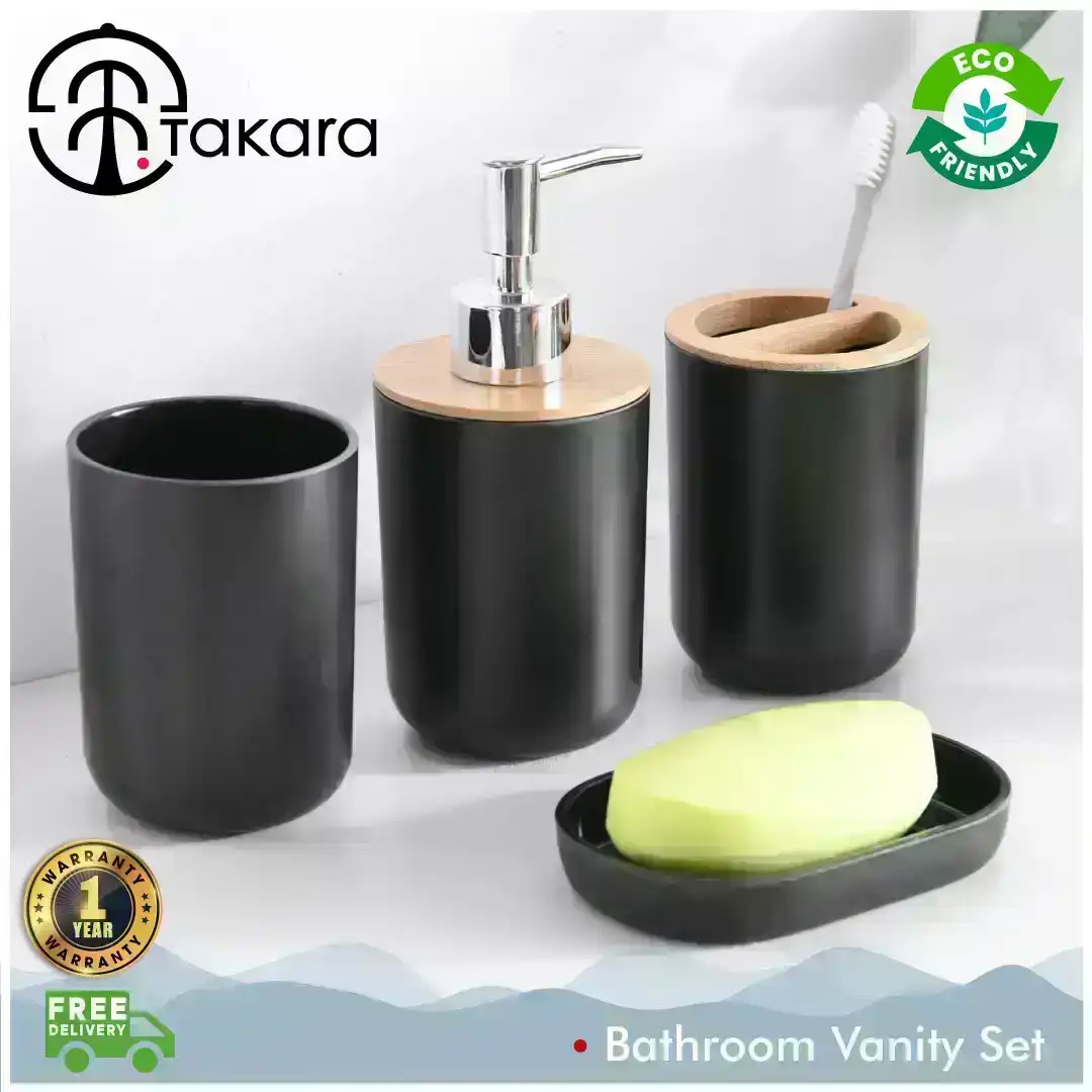Takara Takae - 4 Piece Bathroom Vanity Set Black