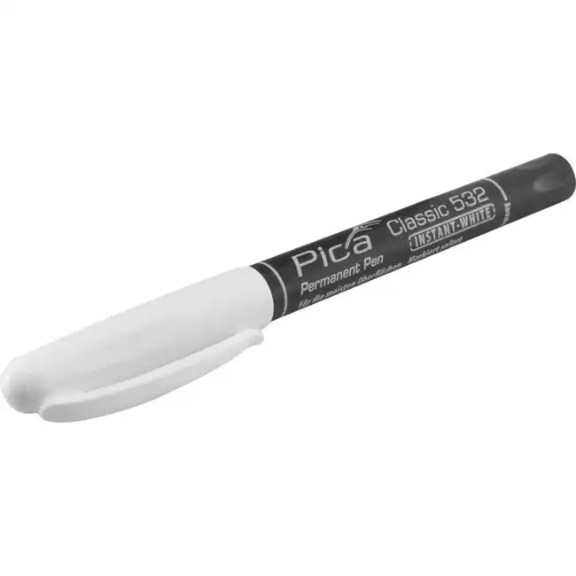 Pica Classic 532 1-2mm Instant White Water-Based Ink Permanent Marker Pen WHT