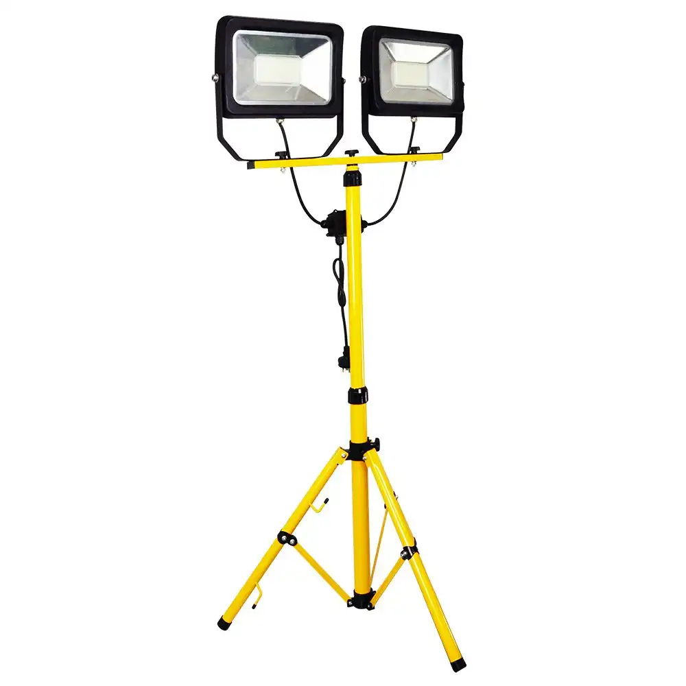 UltraCharge 2x 50W LED Twin Floodlight Outdoor Work/Flood Light w/ 1.6m Stand
