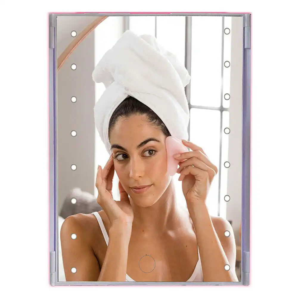 Impressions LED Foldable Vanity Makeup Mirror Magnifications/Organiser Storage